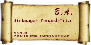 Birkmayer Annamária névjegykártya